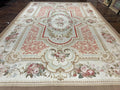 Aubusson Rug 10x14, Wool Handmade Vintage Carpet, Elegant French European Design Rug, Large Room Sized Aubusson Rug, Stark Carpet
