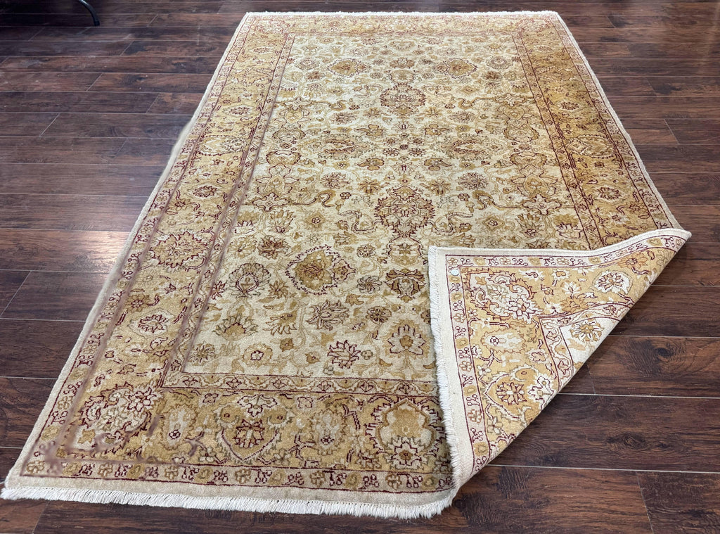 Turkish Oushak Rug 6x9, Vintage, Beige