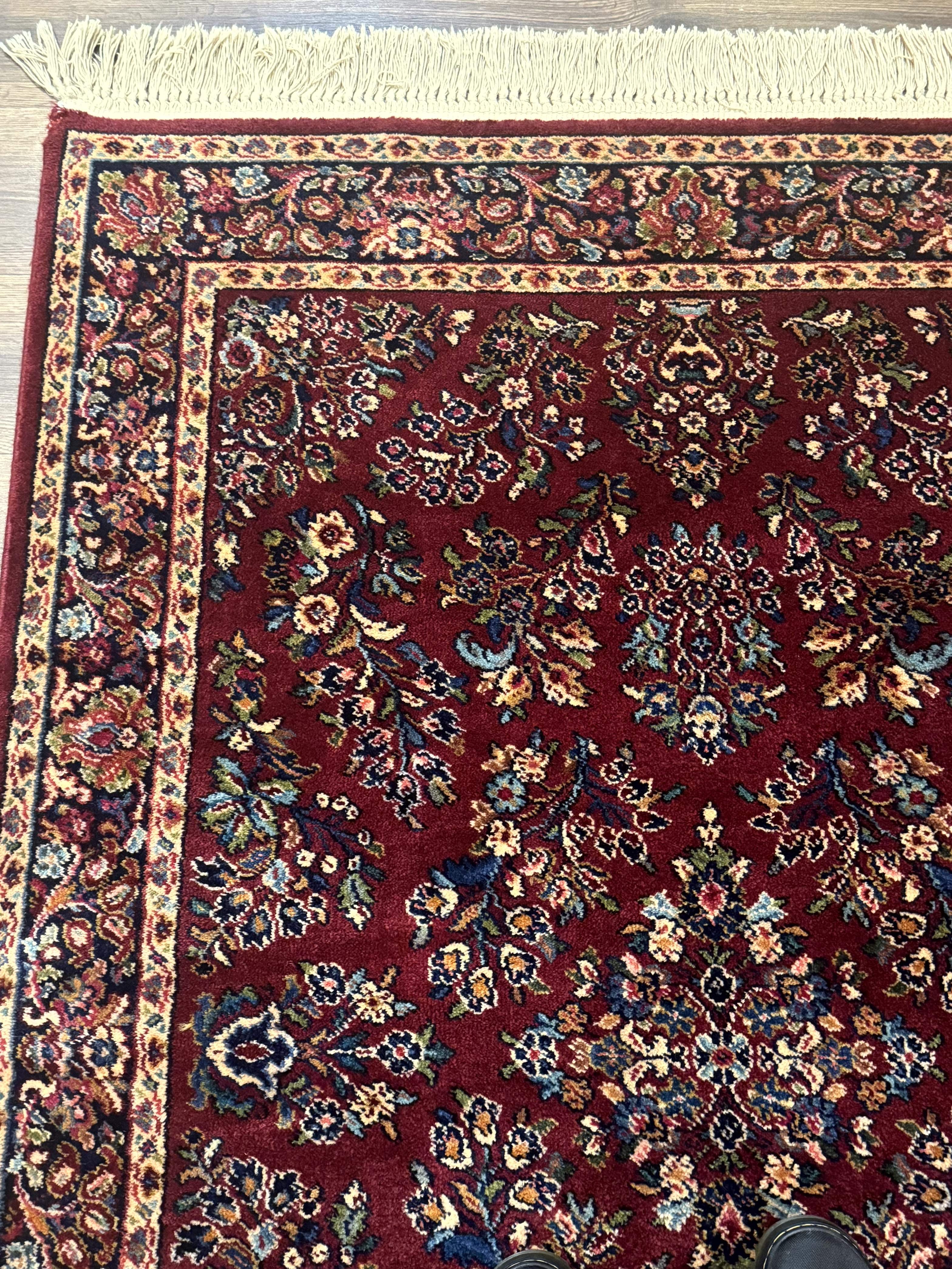 4x6 Karastan Rug Red Sarouk #785, Wool Pile Original 700 Series, Vintage Discontinued