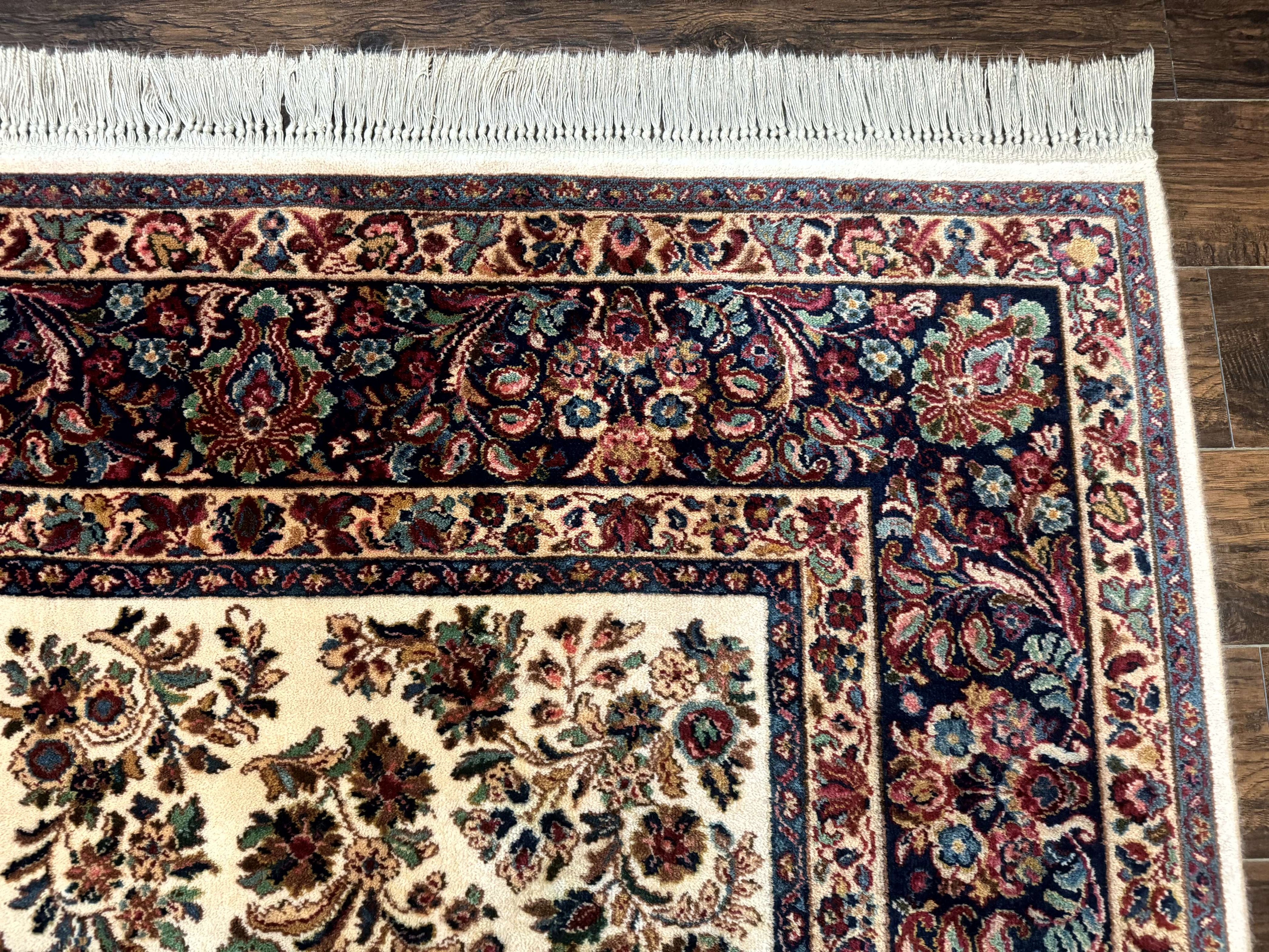 8.8 x 12 Karastan Ivory Sarouk Rug #760, Wool Pile, Vintage, Original 700 Series