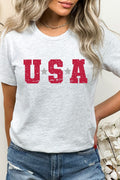 USA Star Patriotic July Fourth Picnic Graphic Tee T-Shirt