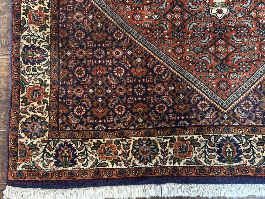 Persian Bidjar Rug 4x5, Fine 290 KPSI, Herati Pattern