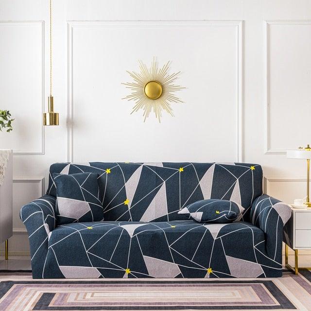Elastic Plain Floral Printing  Sofa Cover Stretch for Living Room Couch Cover Chair Protector 1/2/3/4 Seater Printed Couch Cover for 3 Cushion Couch  Floral Pattern Sofa Cover with Separate Cushion Cover Pieces Stretch Sofa Slipcover
