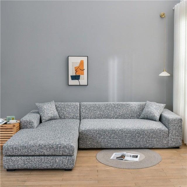 Elastic Sofa Covers for Living Room Stretch Slipcovers Sectional Couch Cover L Shape Corner Armchair Cover 1/2/3/4 Seater Slipcovers Elastic Stylish Printed Sectional Sofa Furniture Protector For Living Room
