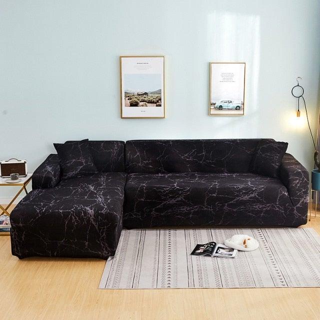 Elastic Sofa Covers for Living Room Stretch Slipcovers Sectional Couch Cover L Shape Corner Armchair Cover 1/2/3/4 Seater Slipcovers Elastic Stylish Printed Sectional Sofa Furniture Protector For Living Room