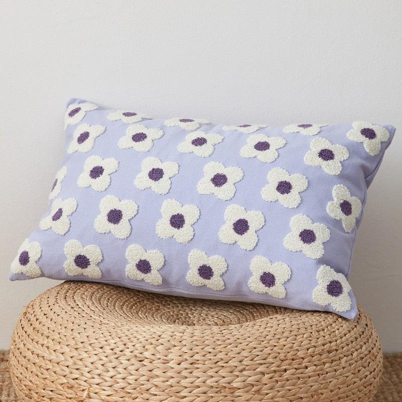 Elegant Cotton Floral Printed Pillow Cases Pillow Cover Canvas Embroidery Cushion Cover Home Decor Yellow Flowers Pillow Case Soft Luxury Style