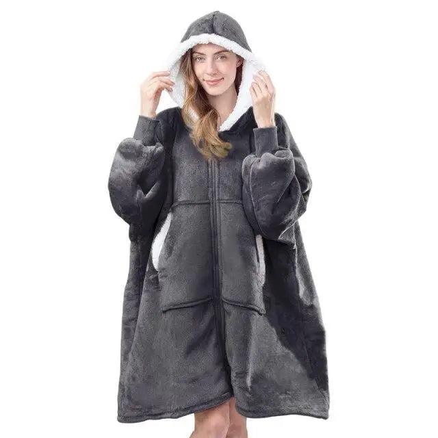 Elegant Large Sweatshirts Woman Oversized Hoodie Winter Blanket With Sleeves Fleece Warm Giant Blanket Hoodies Women Sweatshirts  Long Blanket with Sleeves for Winter Hooded Sweatshirt for Women and Men Pullover