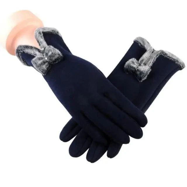 Elegant Red Autumn Full Finger Warm Women Gloves Classic Soft Comfortable Winter One Size Gloves For Women