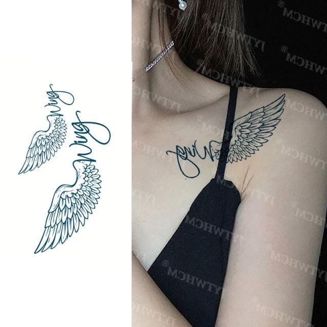 Elegant Small Waterproof Temporary Tattoo Sticker Makeup Flame Finger Black Square Rose Flower High Quality Design For Womens