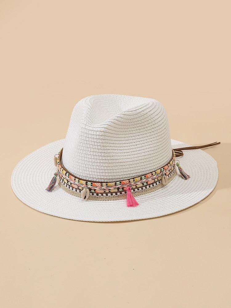 Elegant Tassel Beach Hats For Women Women's Bucket Sun Hat Max Sun Protection Holiday Hats Ladies Sun Hat Summer Straw Hats UV Protection Foldable Travel One Size Hat Modern Summer Fedoras For Party