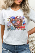 Moo-Rica Cow Fireworks Flag Patriotic Graphic Tee T-Shirt