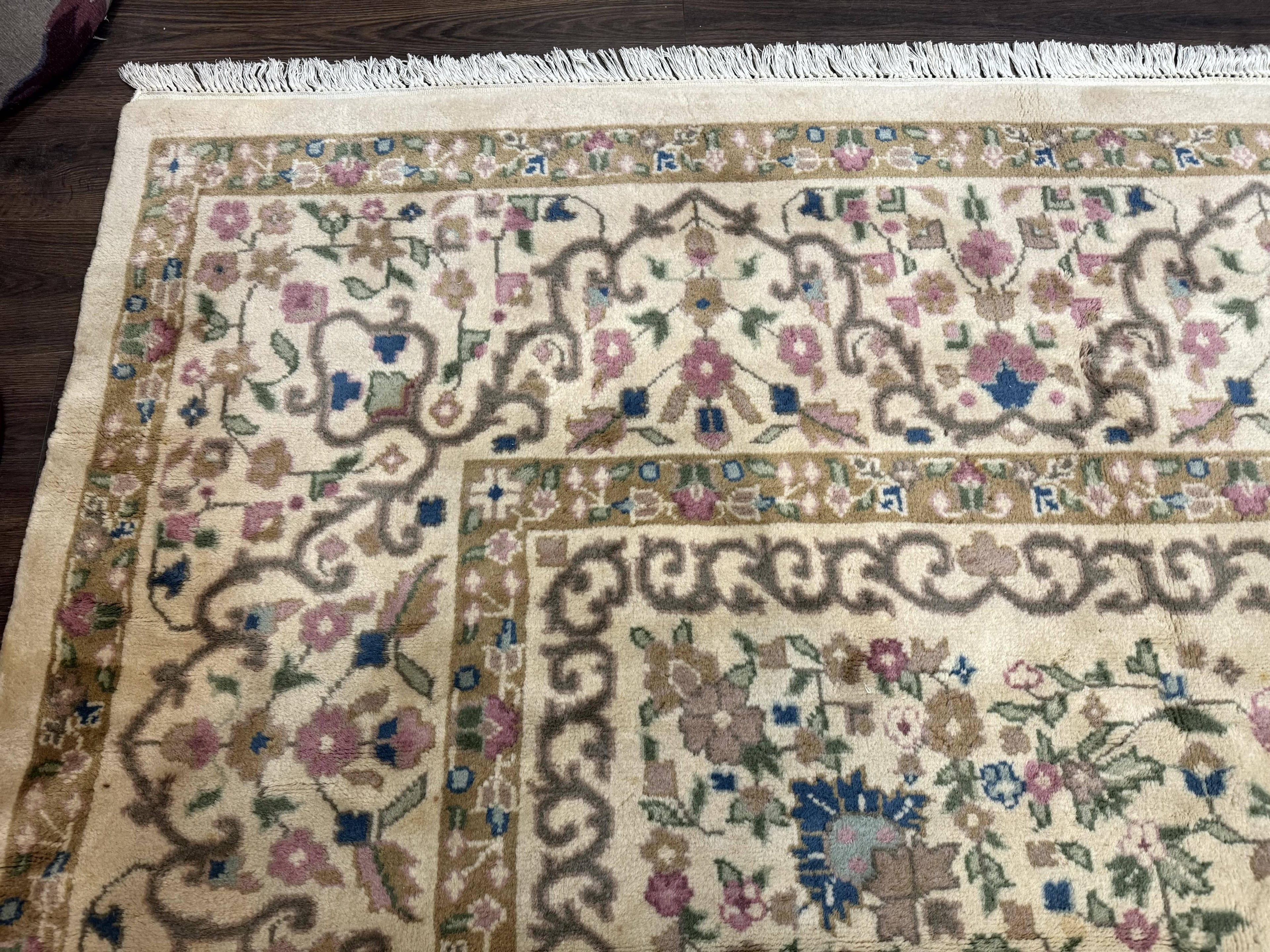 Indo Persian Rug 12x15, Palace Sized Carpet, Oversized Wool Handmade Rug, Kerman Rug, Semi Open Field, Pande Cameron Rug, Beige
