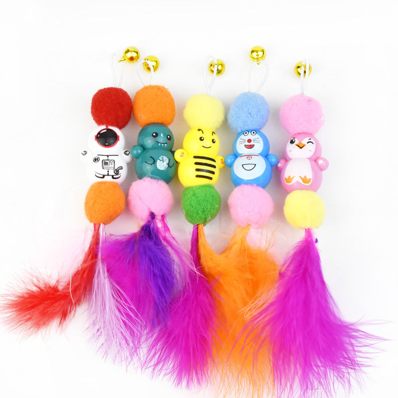 Feather Bell Replacement Head Steel Wire Cat Teaser Accessories Replacement