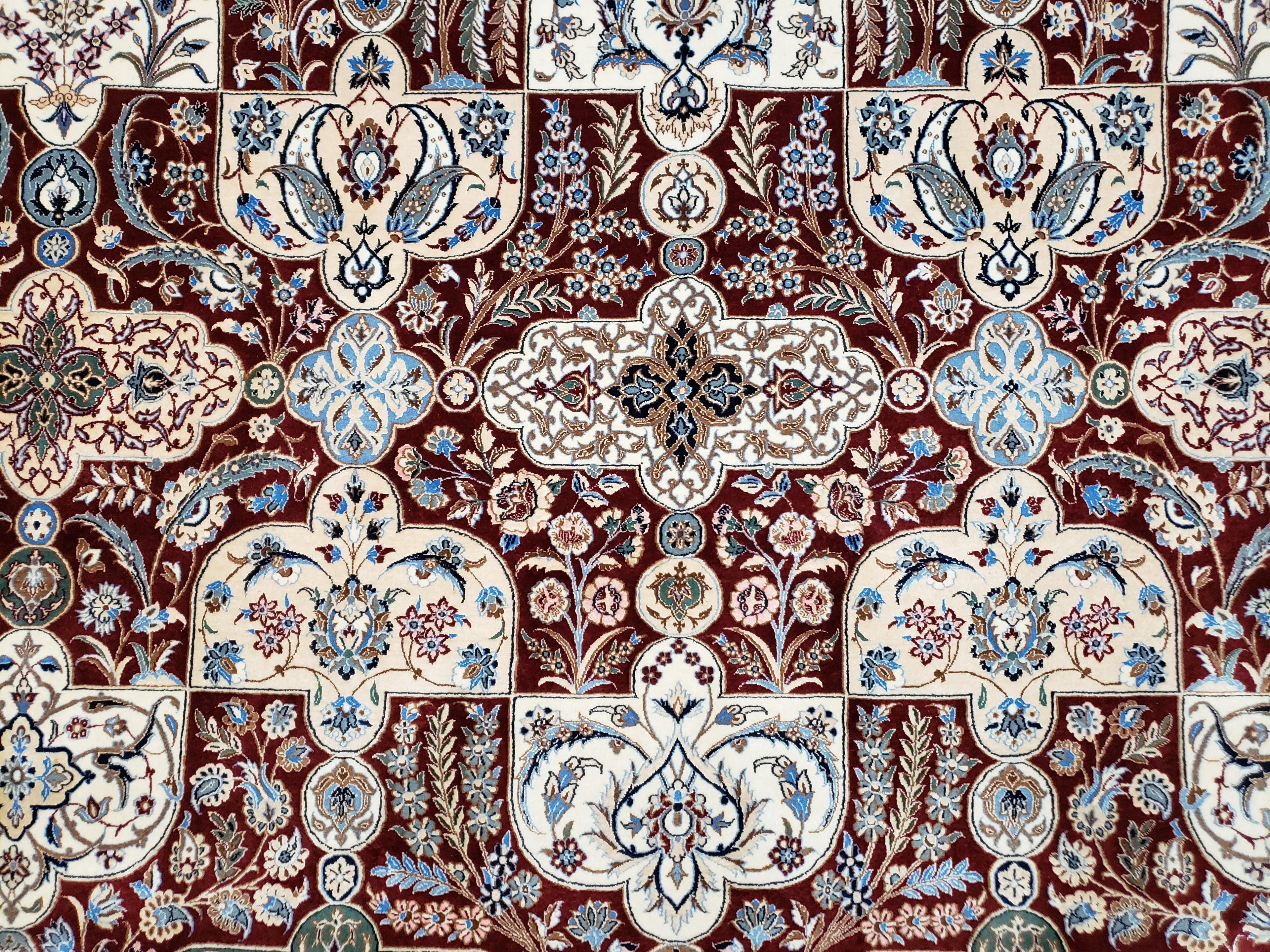 Persian Nain Rug 11x15 – Wool on Silk, Hand-Knotted, Signed Masterpiece