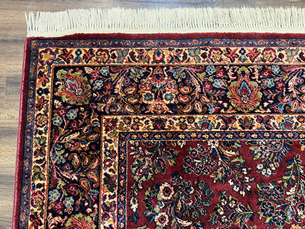 8.8 x 10.6 Karastan Red Sarouk Rug #785, Wool Pile Original 700 Series