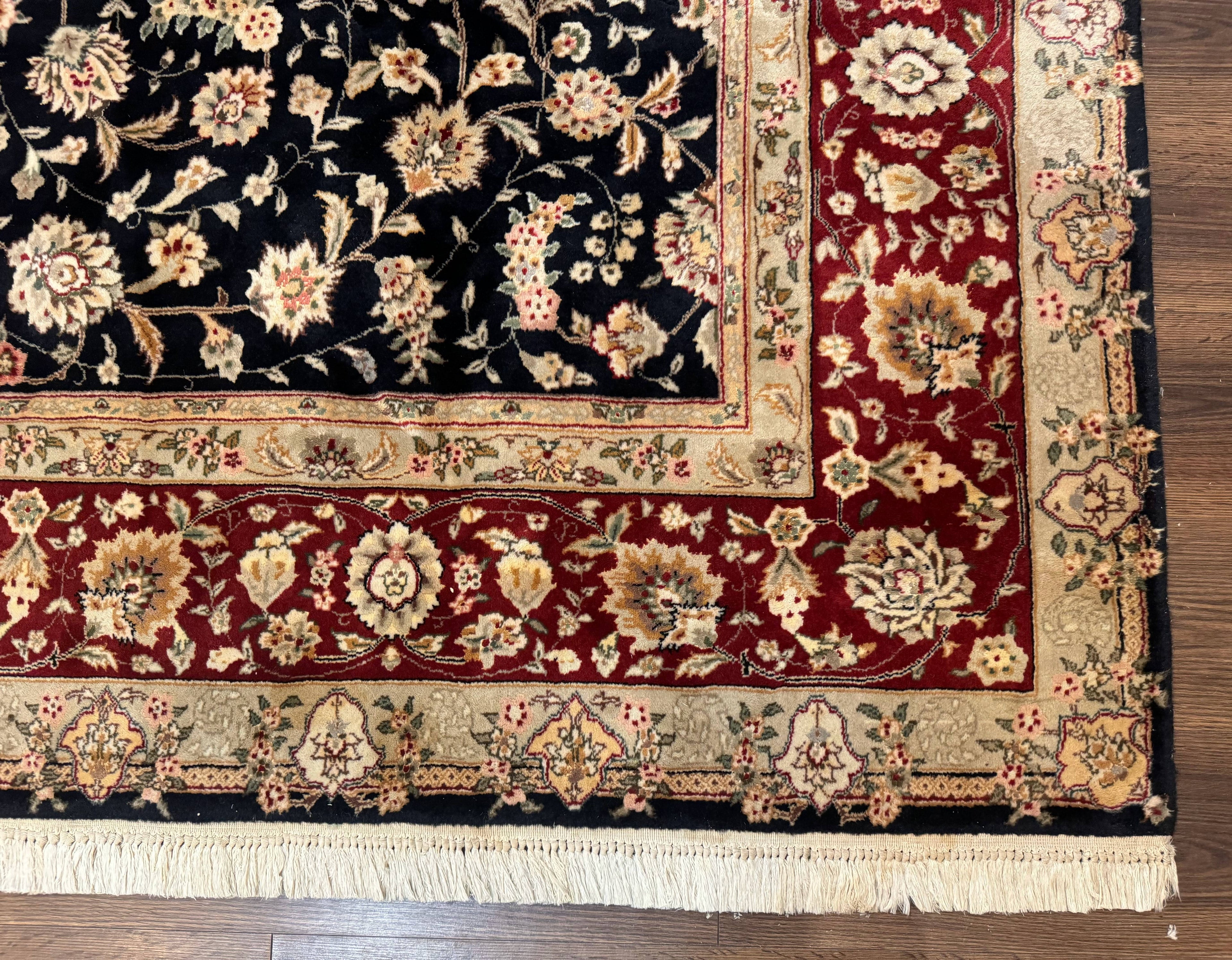 Sino Persian Rug 8x10, Black and Red, Floral Allover