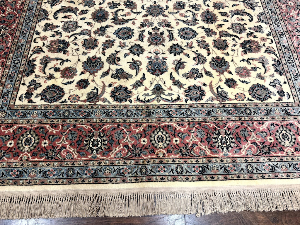 Karastan Rug 8.8 x 12, Ivory Rose Kashan #768, Wool Pile Karastan Carpet, Original 700 Series, Rare, Discontinued, Vintage