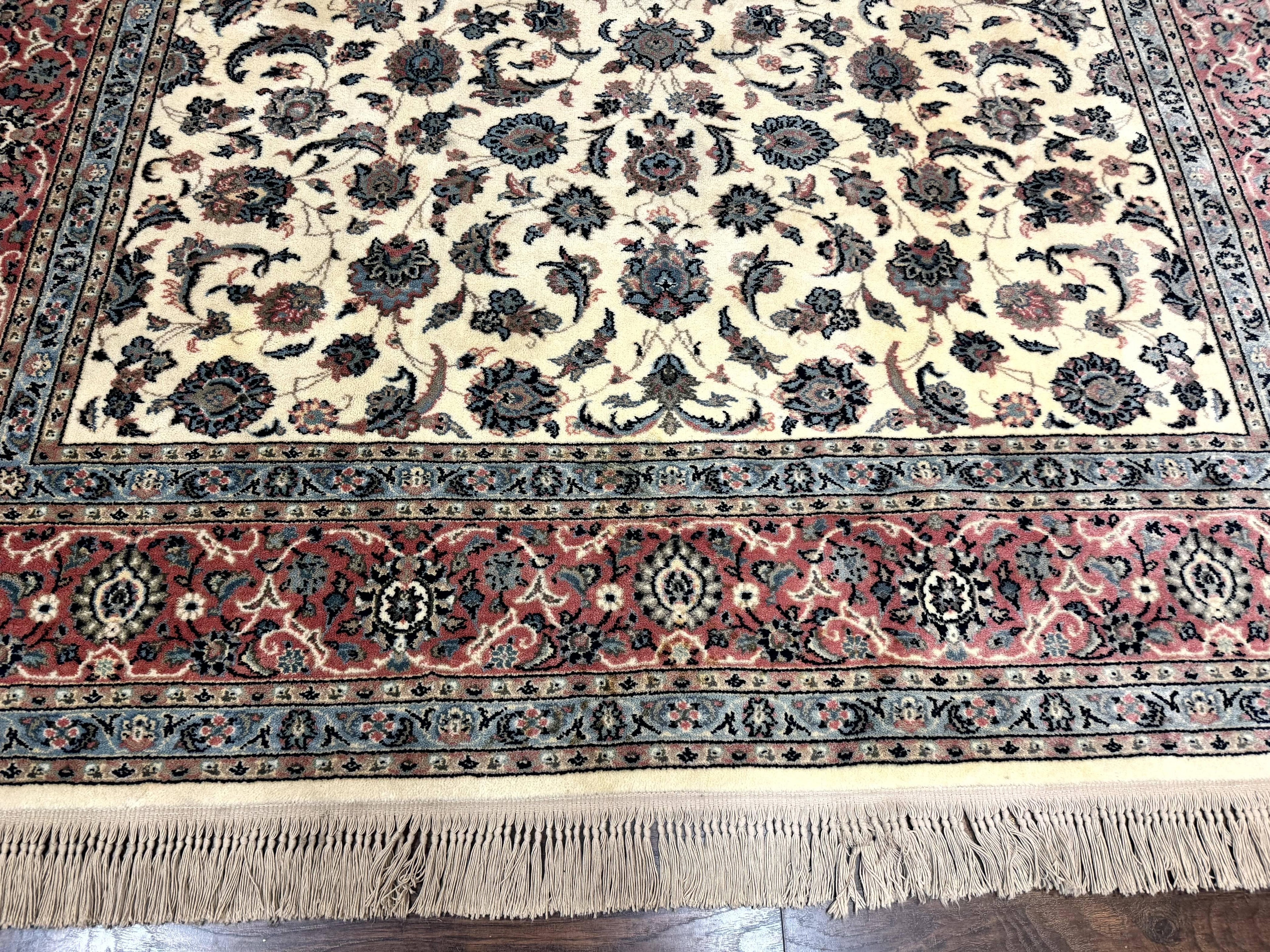 Karastan Rug 8.8 x 12, Ivory Rose Kashan #768, Wool Pile Karastan Carpet, Original 700 Series, Rare, Discontinued, Vintage
