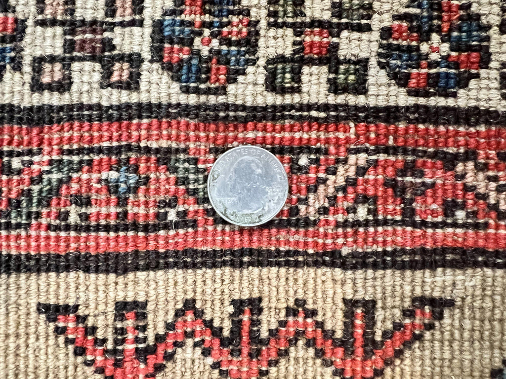 Antique Persian Runner 3 x 7, Camel Hair Runner 3x7 ft, Handmade Hallway Rug, Geometric Design, Tribal Rug, Persian Sarab Rug 3x7