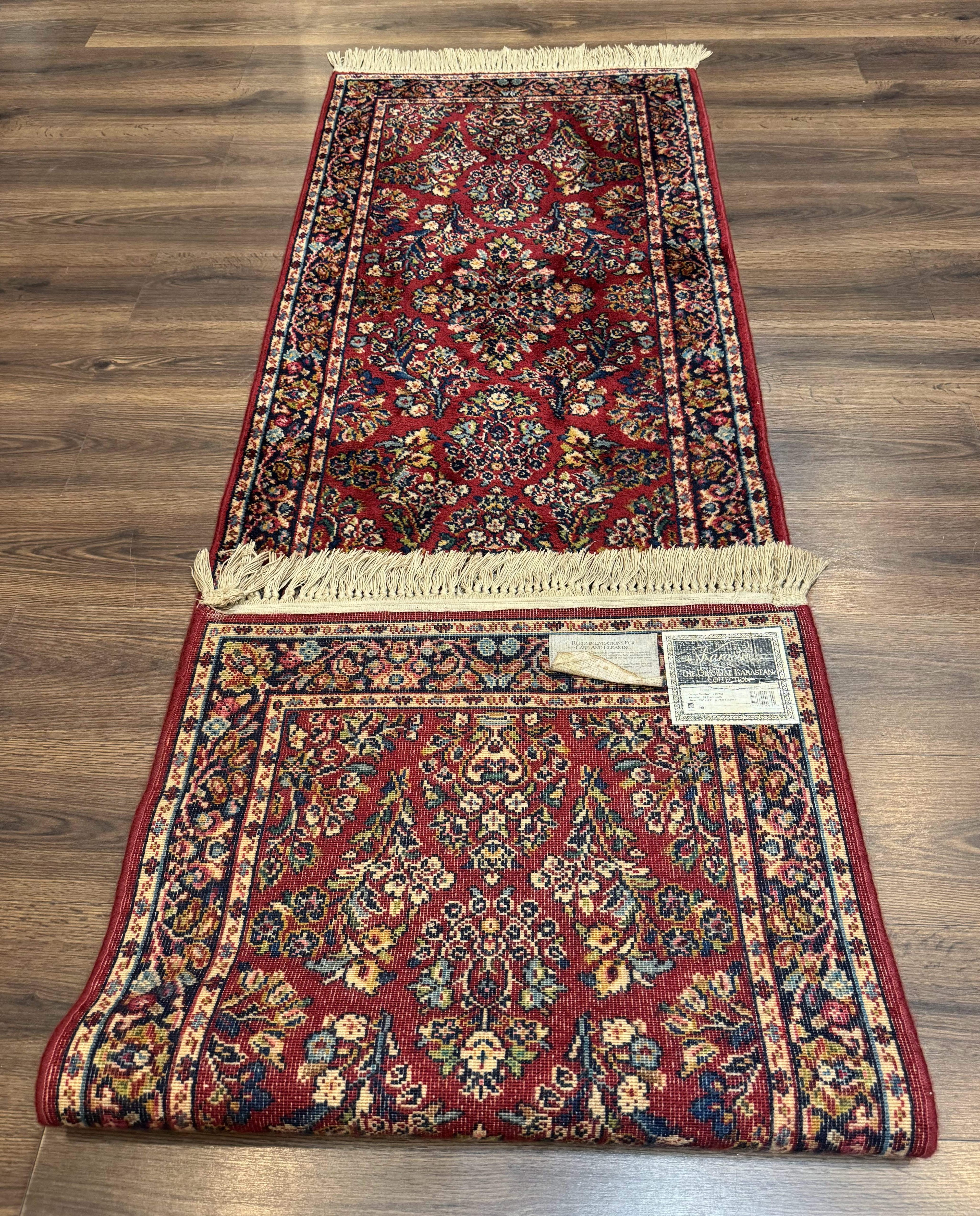 Karastan Runner Rug 2.6 x 8.6, Red Sarouk #785, Original 700 Series, Wool, Rare