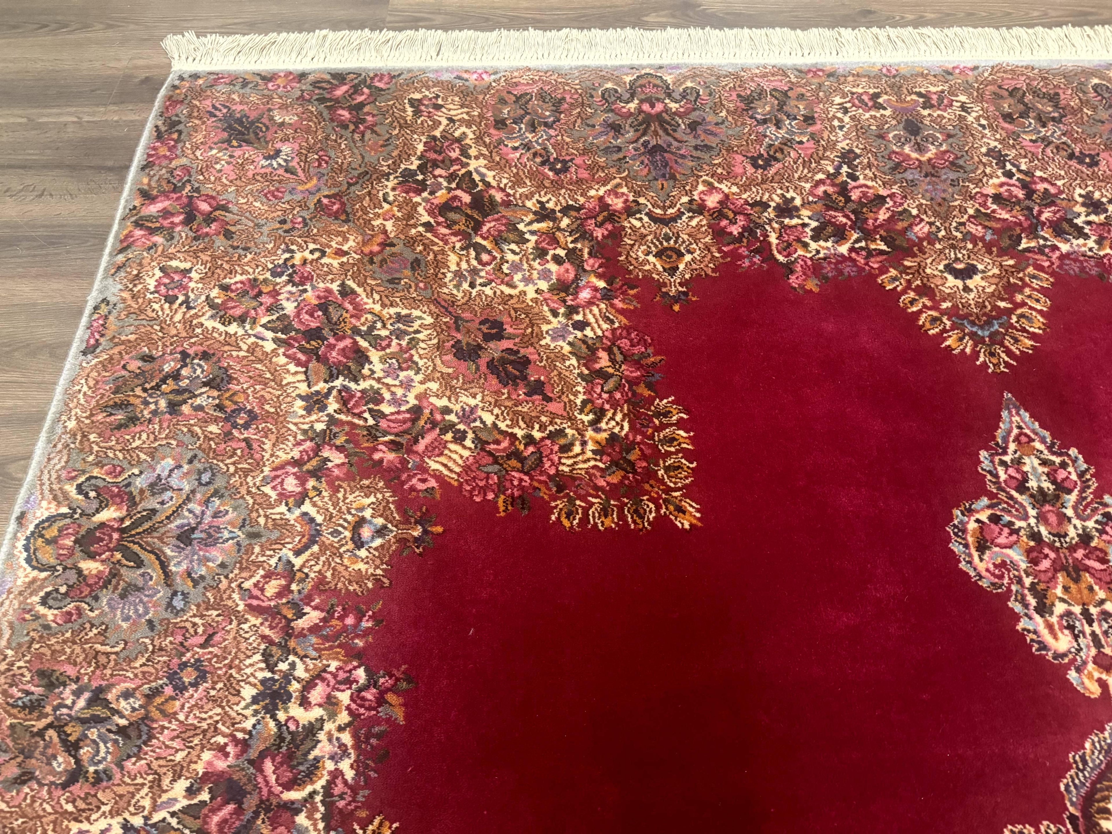 Karastan Rug 8.8 x12 Red Kirman #762, Original 700 Series, Vintage Karastan Carpet, Discontinued Karastan Rug, Karastan Wool Area Rug