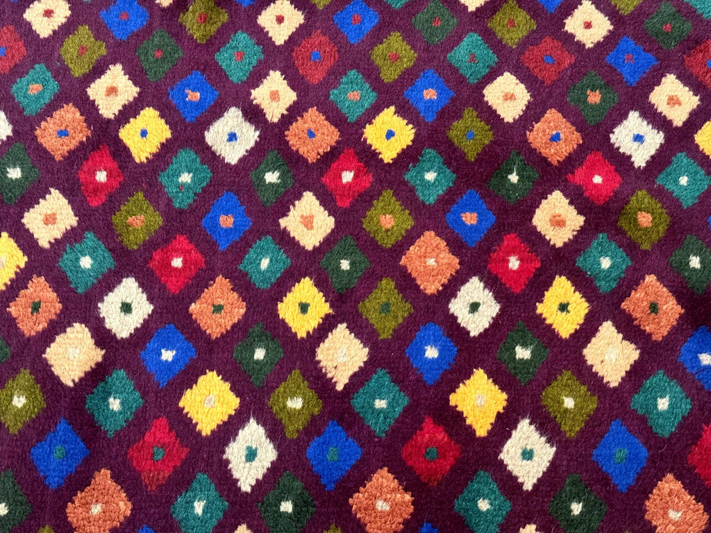 Balouch Rug 3x5, Afghan Rug, Purple-Maroon, Multicolor, Tribal Rug