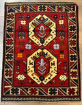 Small Persian Tribal Rug, Red and Ivory, Baluch Rug