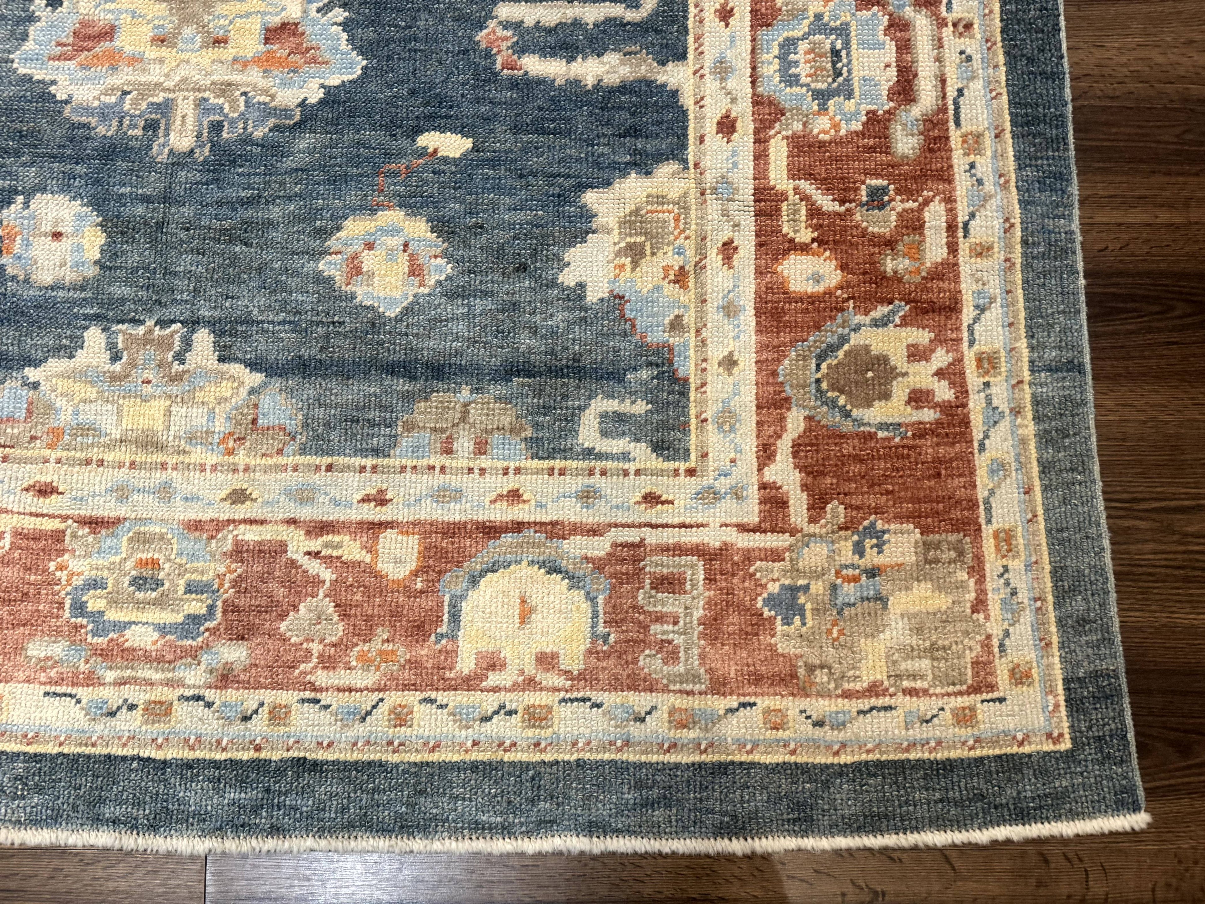 Turkish Oushak Rug 6x9, Sultanabad Carpet, Medium Size Oriental Rug