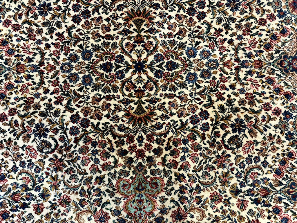 Karastan Rug #742 Floral Kirman 8.8 x 12, Wool Pile, Vintage Original Series, Rare
