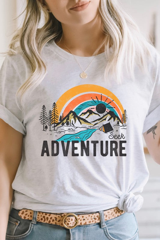 Seek Adventure Forest Mountain Camp Graphic Tee T-Shirt