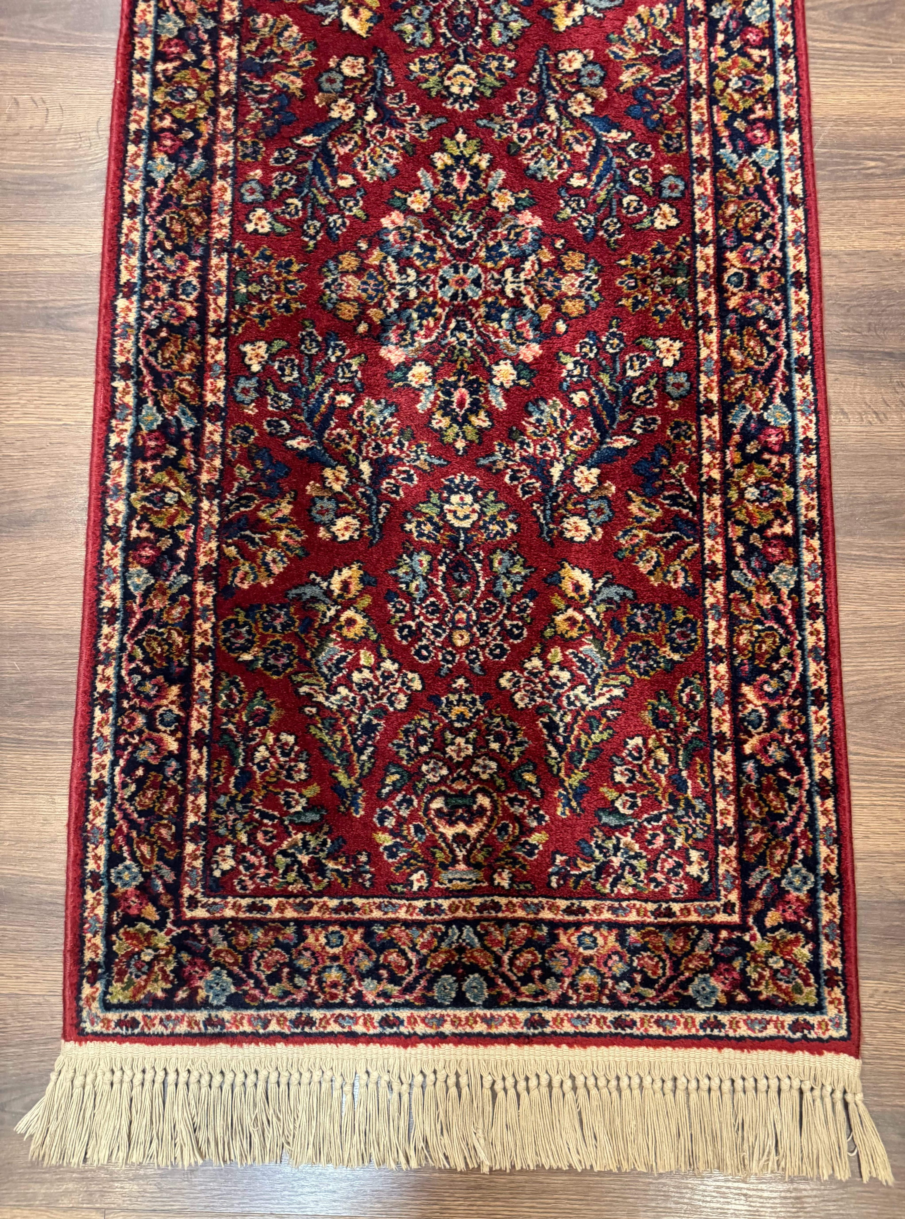 Karastan Runner Rug 2.6 x 8.6, Red Sarouk #785, Original 700 Series, Wool, Rare