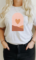 Boho Heart Sunrise Valentine PLUS SIZE Graphic Tee T-Shirt