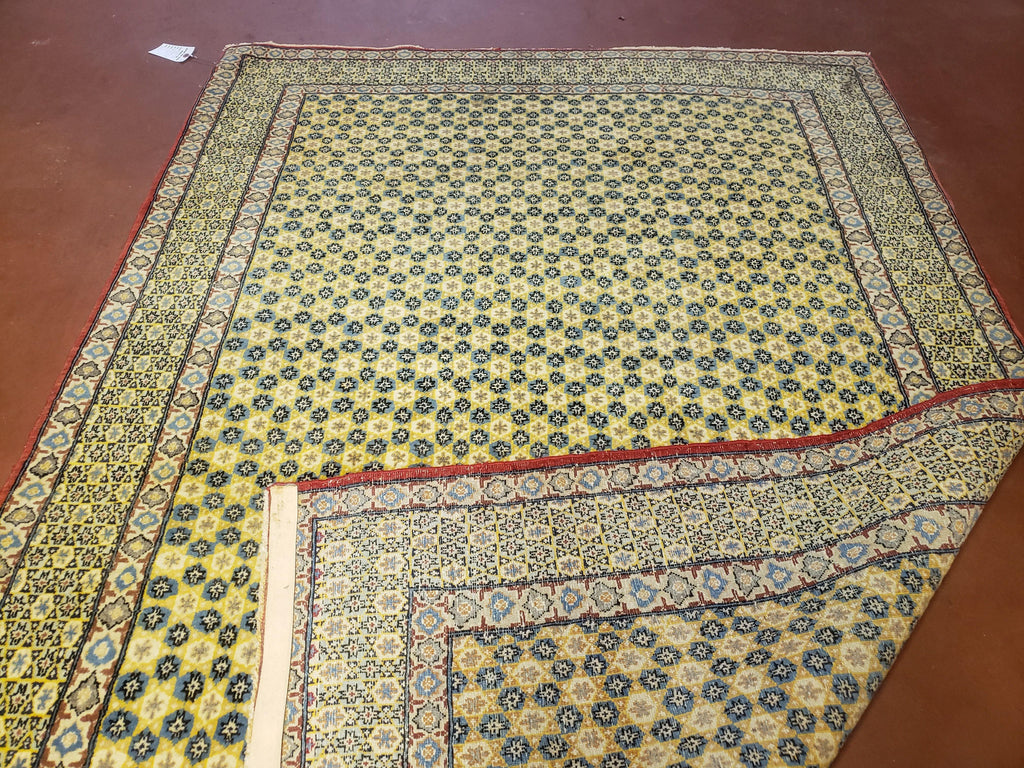 5x7 Authentic Handmade Rug Star Of David Wool Rug Green Rug Gold Rug 4x6 Rug