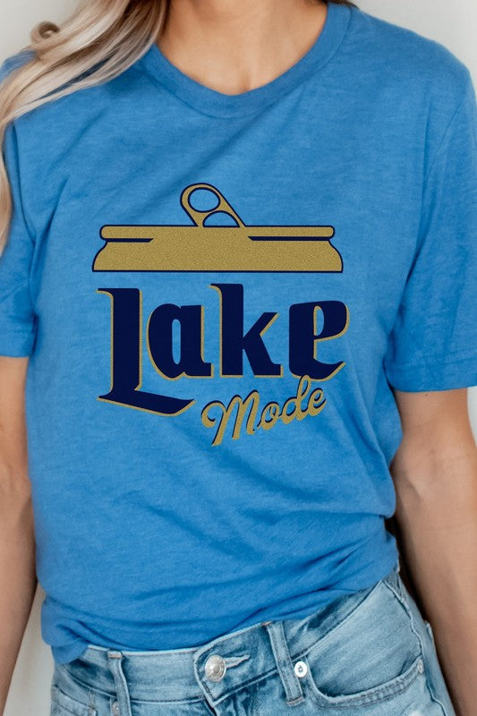 Lake Mode Beer Can Summer Vacation Graphic Tee T-Shirt