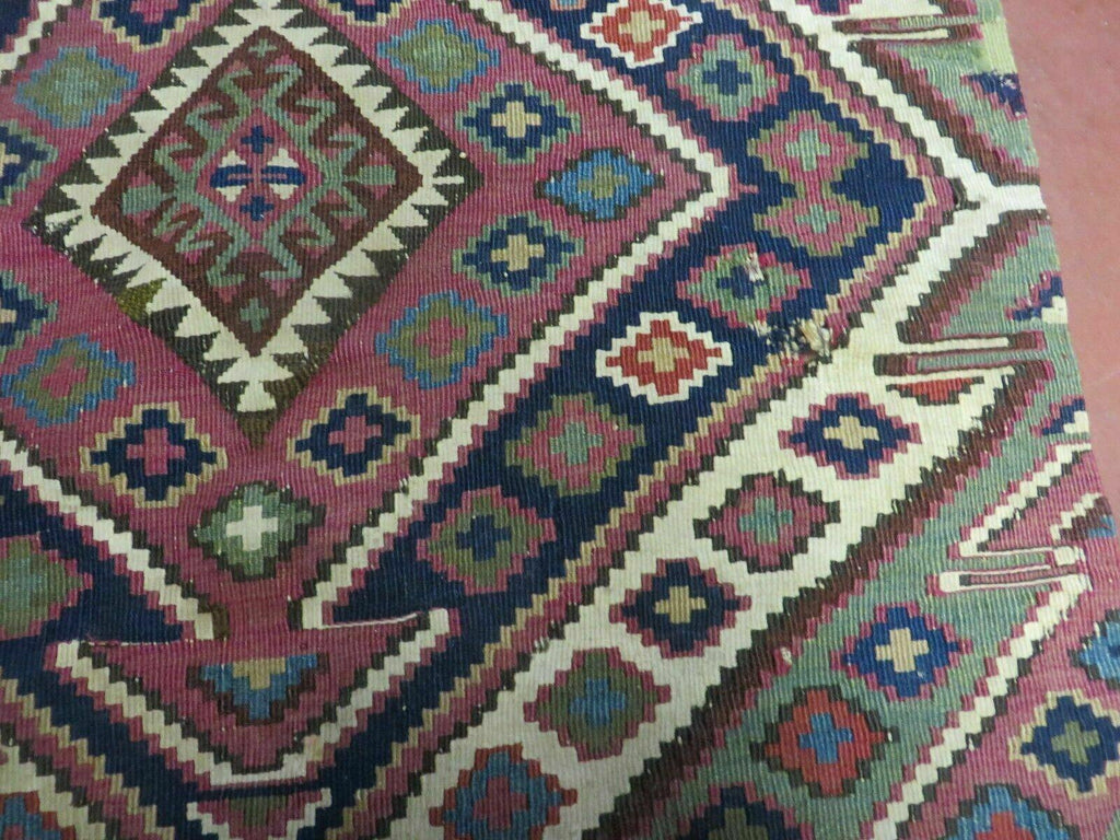 2' 1" X 4' 4" Antique Handmade Bagface Kilim Shirvan Caucasian Wool Rug Nice