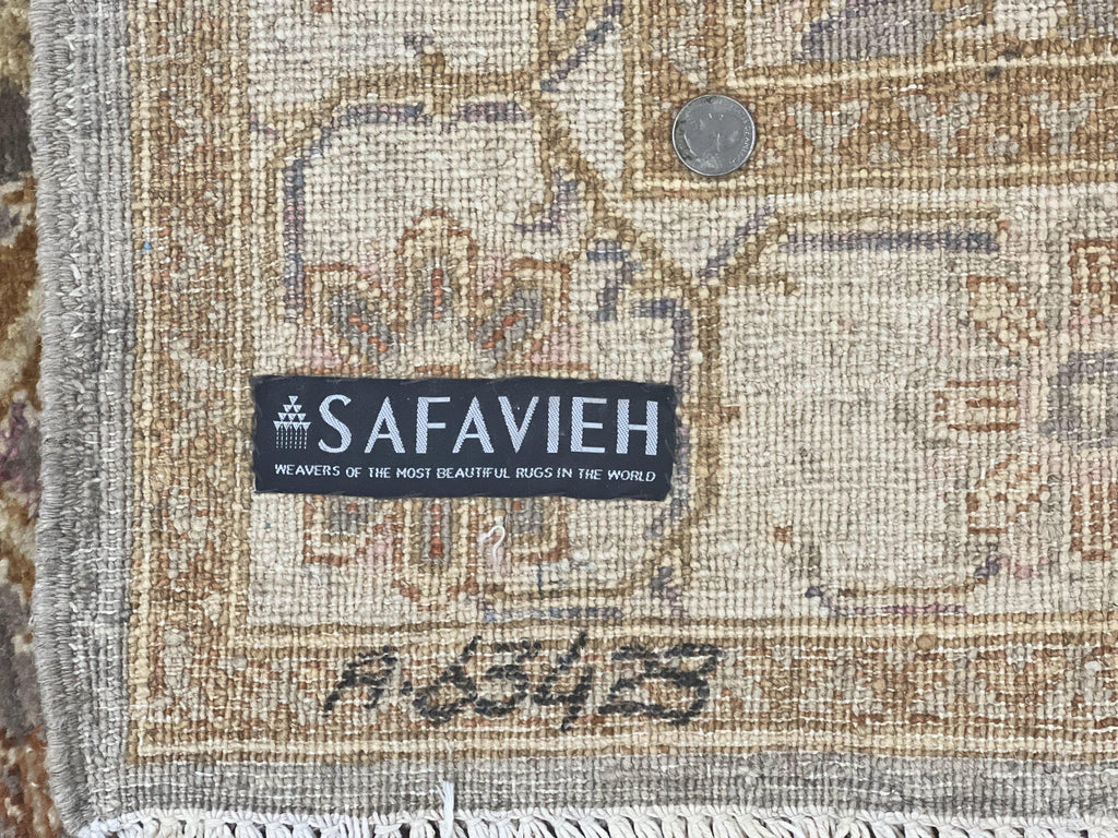 Pakistani Peshawar Rug 3.6 x 5, Safavieh Wool Handmade Hand Knotted Vintage Rug, Panel Design Oriental Carpet, Pair C