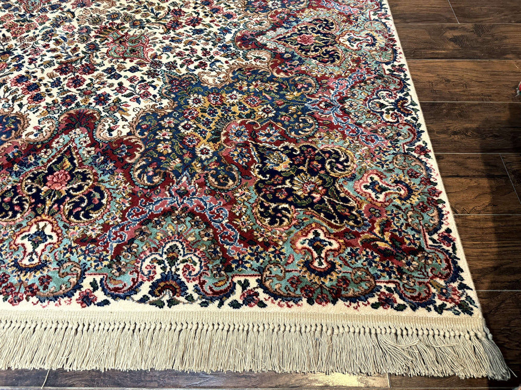 Karastan Rug #742 Floral Kirman 8.8 x 12, Wool Pile, Vintage Original Series, Rare