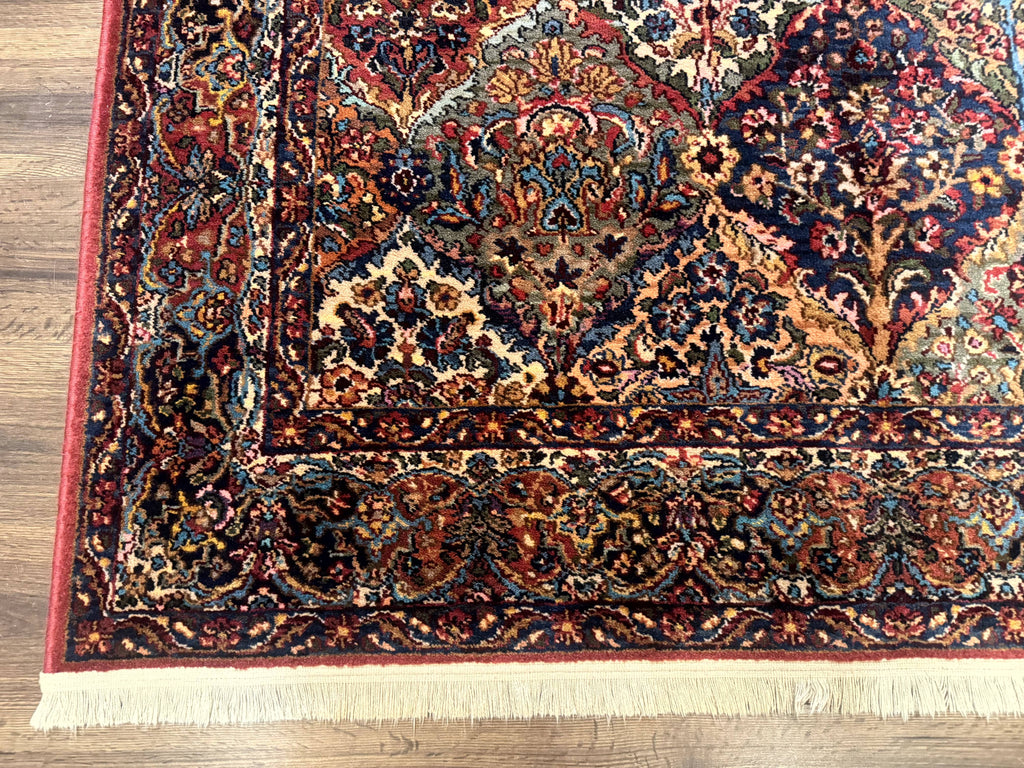 Karastan Rug 5.9 x 9, Multicolor Panel Kirman Rug #717, Wool Original Karastan Collection 700 Series