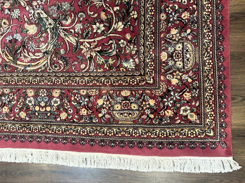 Sino Persian Rug 9x12, Fine 290 KPSI, Rose-Red, Floral Allover