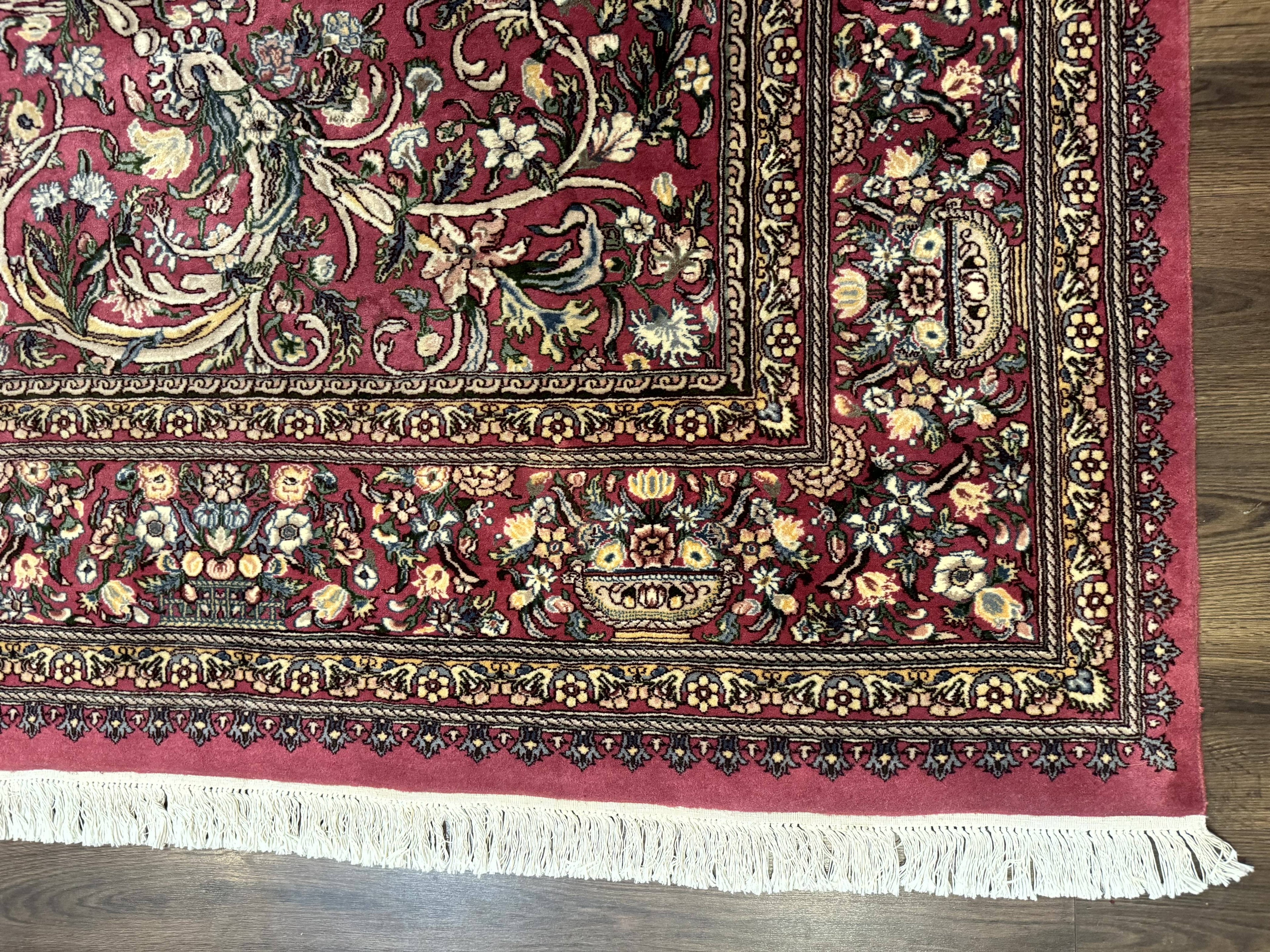 Sino Persian Rug 9x12, Fine 290 KPSI, Rose-Red, Floral Allover