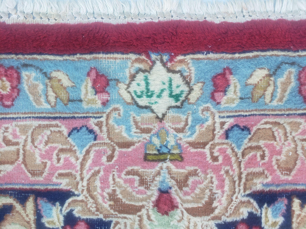 Antique Persian Kirman Rug 10x17 Oriental Carpet 10 x 17, Red, Multicolor, Namazian Signature Master Weaver, Shabby Chic, Semi Open Field