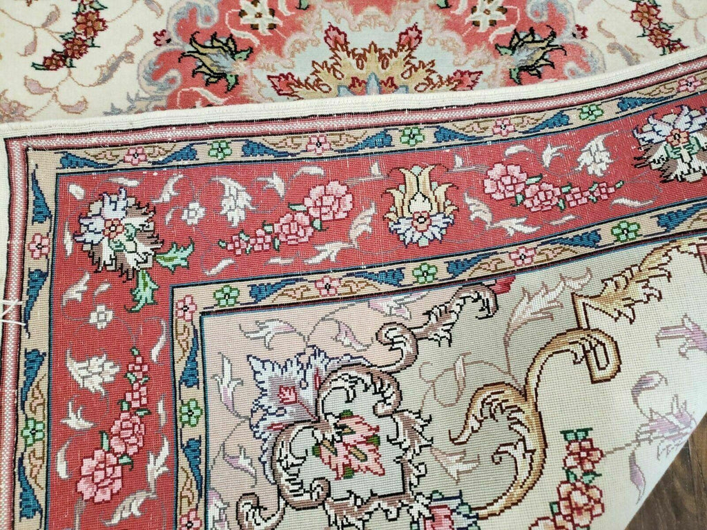 3' 4" X 5' Vintage Handmade Ultra Fine Floral Oriental Turkish Rug Carpet Wow