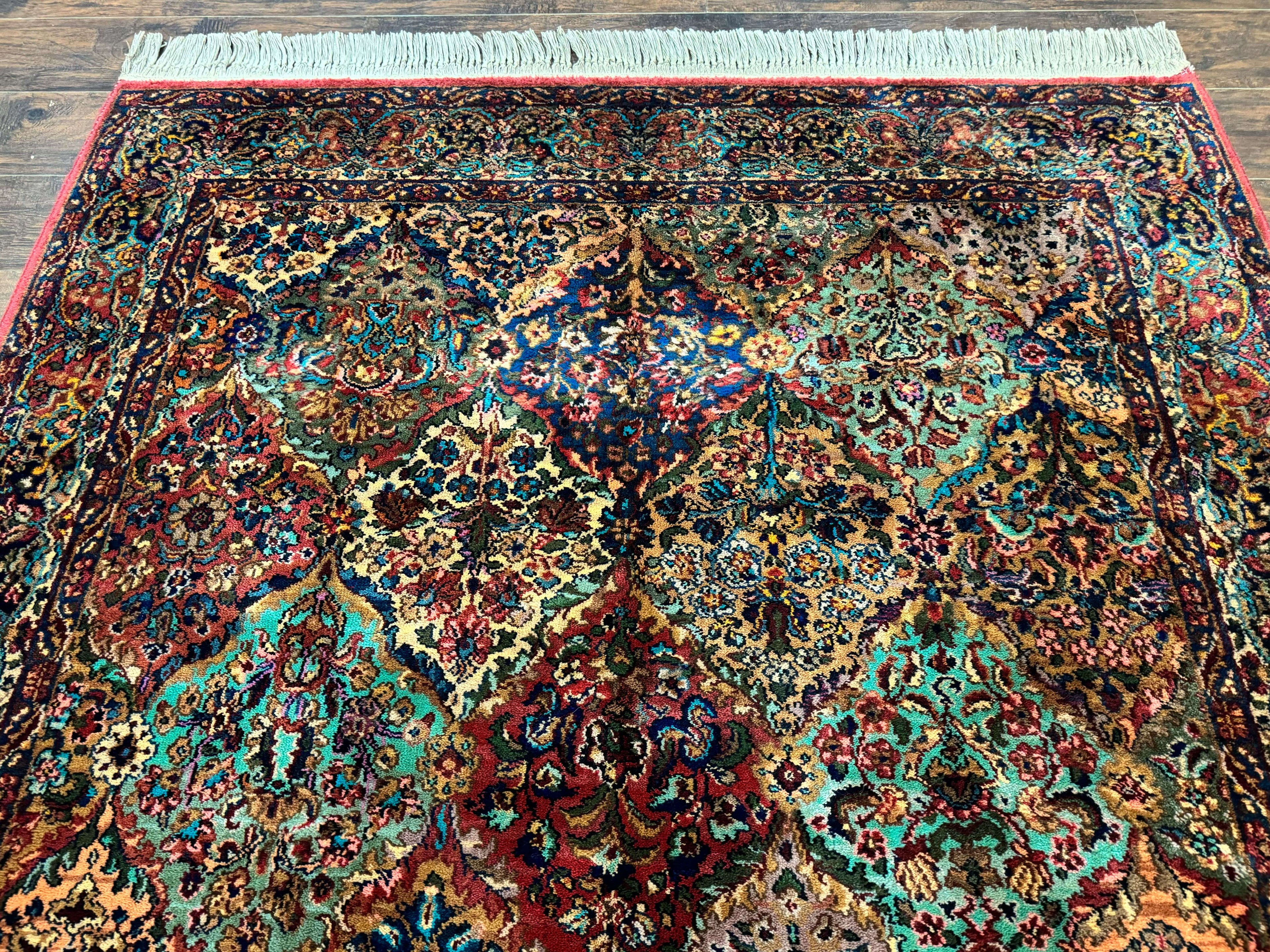 5.9 x 9 Karastan Rug Multicolor Panel Kirman #717, Original 700 Series, Wool