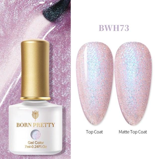 Fashion 2022 New Womens Colorful Nail Gel Polish Modern Glitter Pink Purple UV Diamond Stylish Design Nail Colors Gel For Girls and Women In Shinny Trend Color