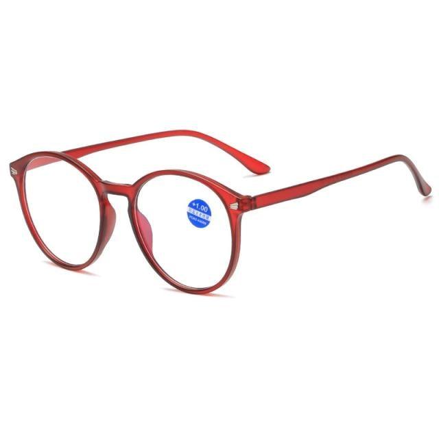 Fashionable Women And Men Round Reading Glasses Fashion Ultra Light Anti Blue Light Eyeglasses Unisex Stylish Eyeglasses Glasses Clear Lens Diopters +1+1.5+2+2.5+3+3.5+4