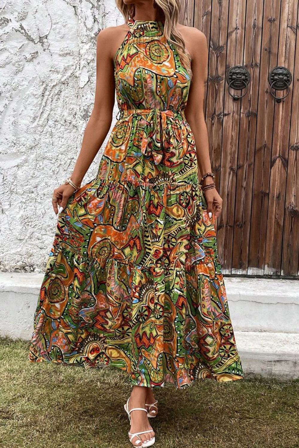 Elegant Floral Sleeveless Dress Lightweight & Feminine Summer Essential Beautiful Print Dress
