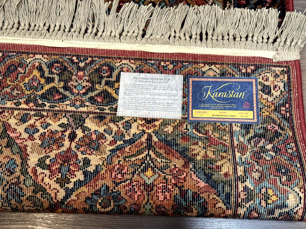 Karastan Rug 3x5 Multicolor Panel Kirman #717, Original 700 Series, Wool Pile, Discontinued