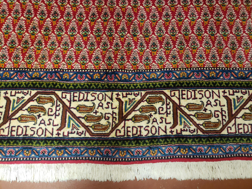 6x9 Finely Woven Turkish Tribal Rug, Boteh/Paisley Pattern, Red & Beige Area Rug, Vintage Wool Carpet, Entryway Rug, Hand-Knotted Foyer Rug