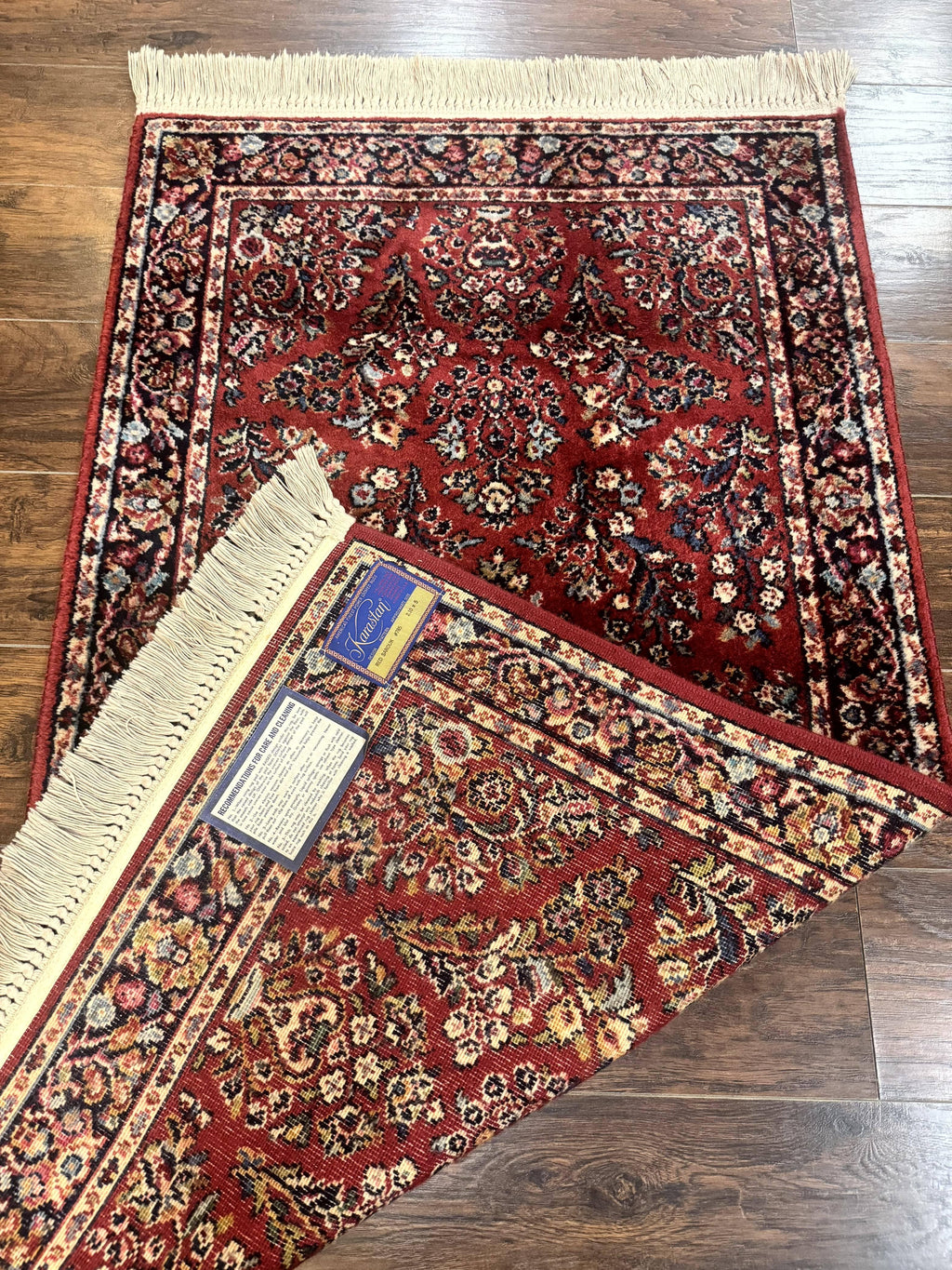Karastan Rug 3x5 Red Sarouk #785, Karastan Wool Pile Rug, Original 700 Series, Discontinued Vintage Karastan Carpet