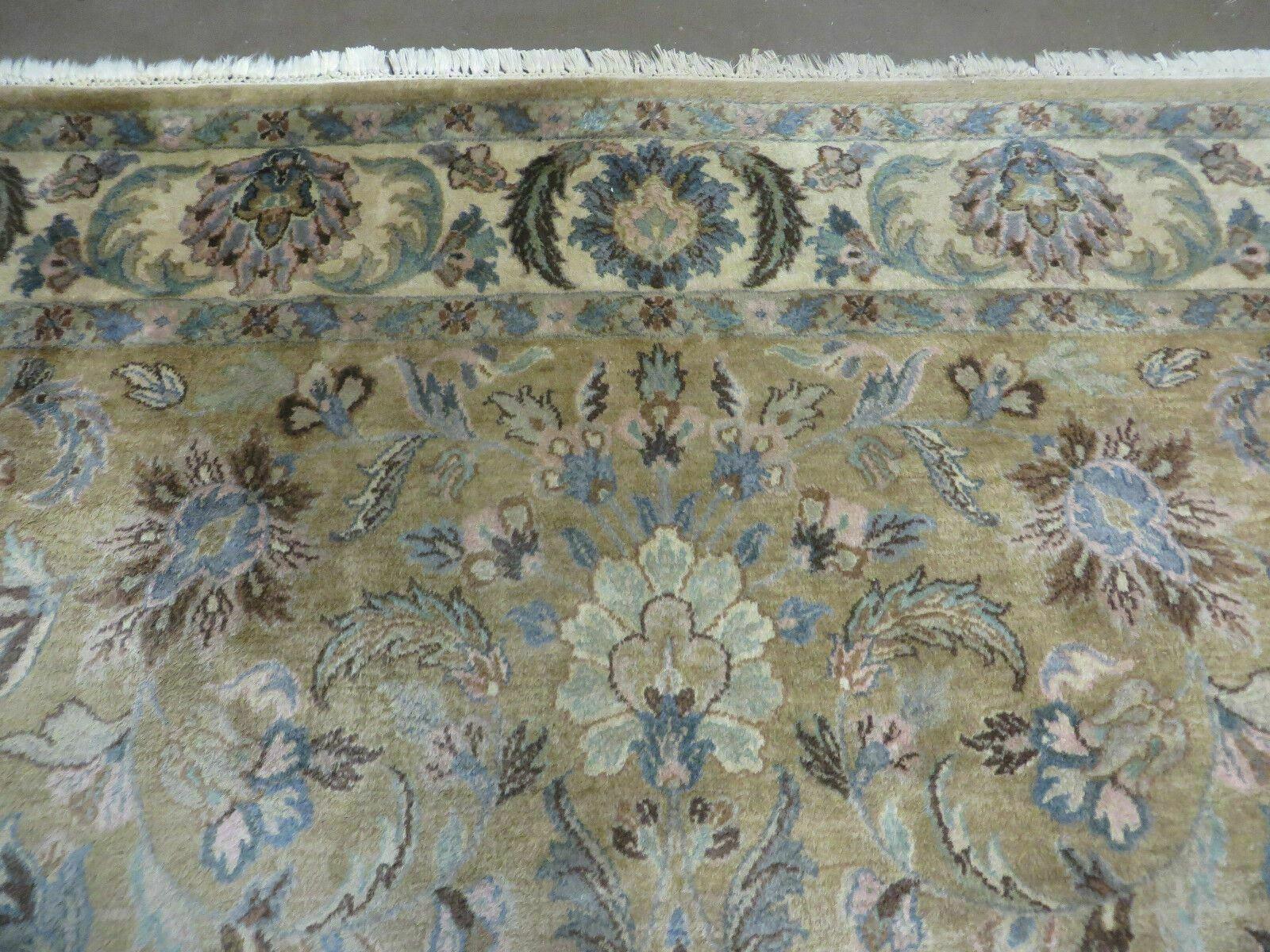 5' 6" X 9' Vintage Handmade Jaipur Indian Floral Oriental Wool Rug Veg Dyes